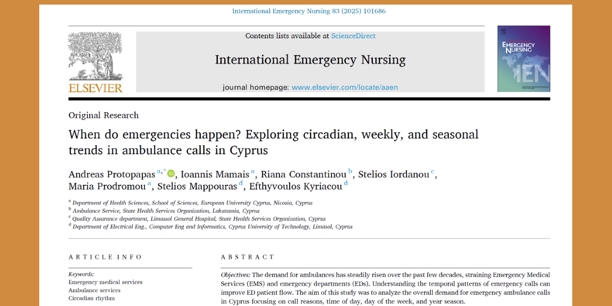 New Publication – When do emergencies happen?